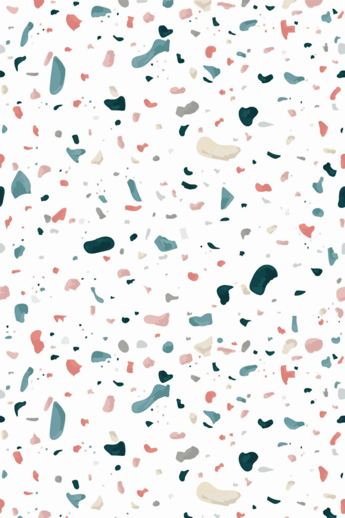 Pattern repeat of Terrazzo pattern removable wallpaper design