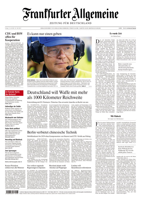 F.A.Z. vom Freitag, 12. Juli 2024