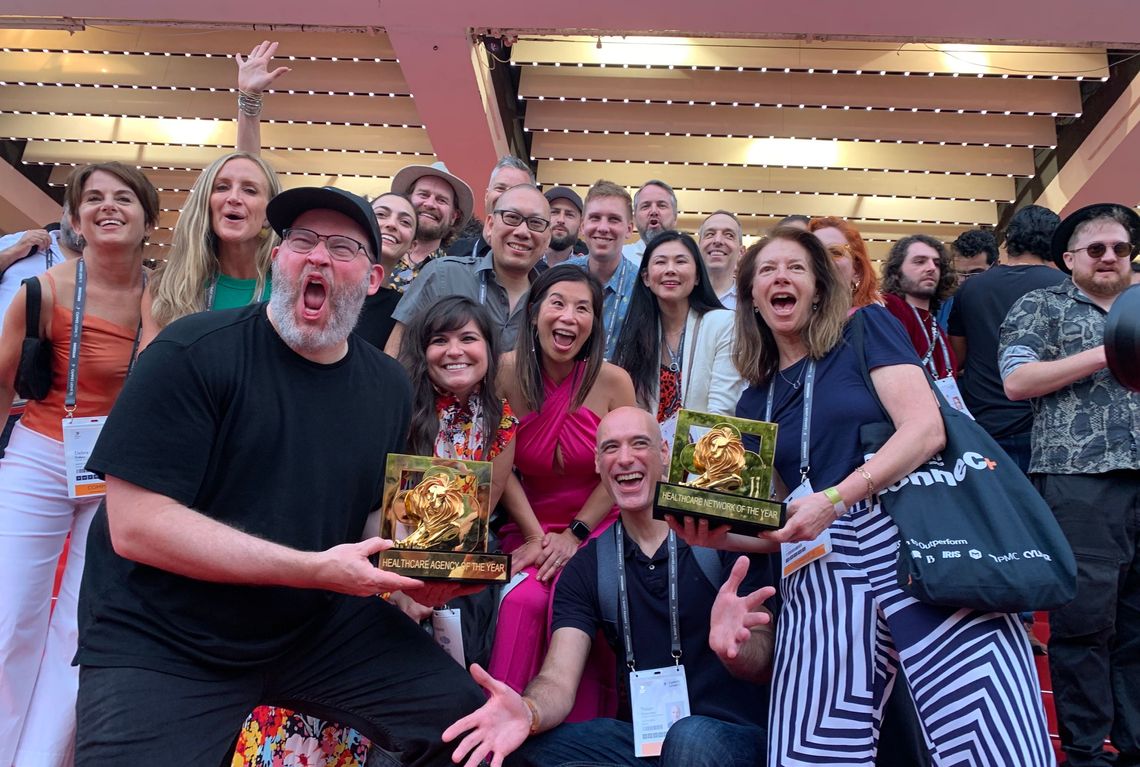 An image of a group of our people on the red carpet at the 2023 Cannes Lions Awards show.