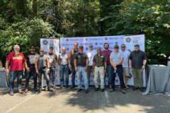 Rider/donors to Federal News Network’s 5th Annual Motorcycle Ride for Charity gathered for a group photo at the McLean Community Center, where the ride concluded.