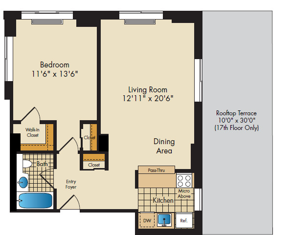 Apartment 018M floorplan