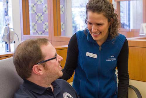 nurse with cancer patient