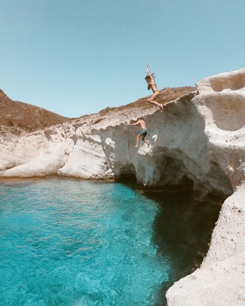 Cliff jumping spot in antiparos via @finduslost