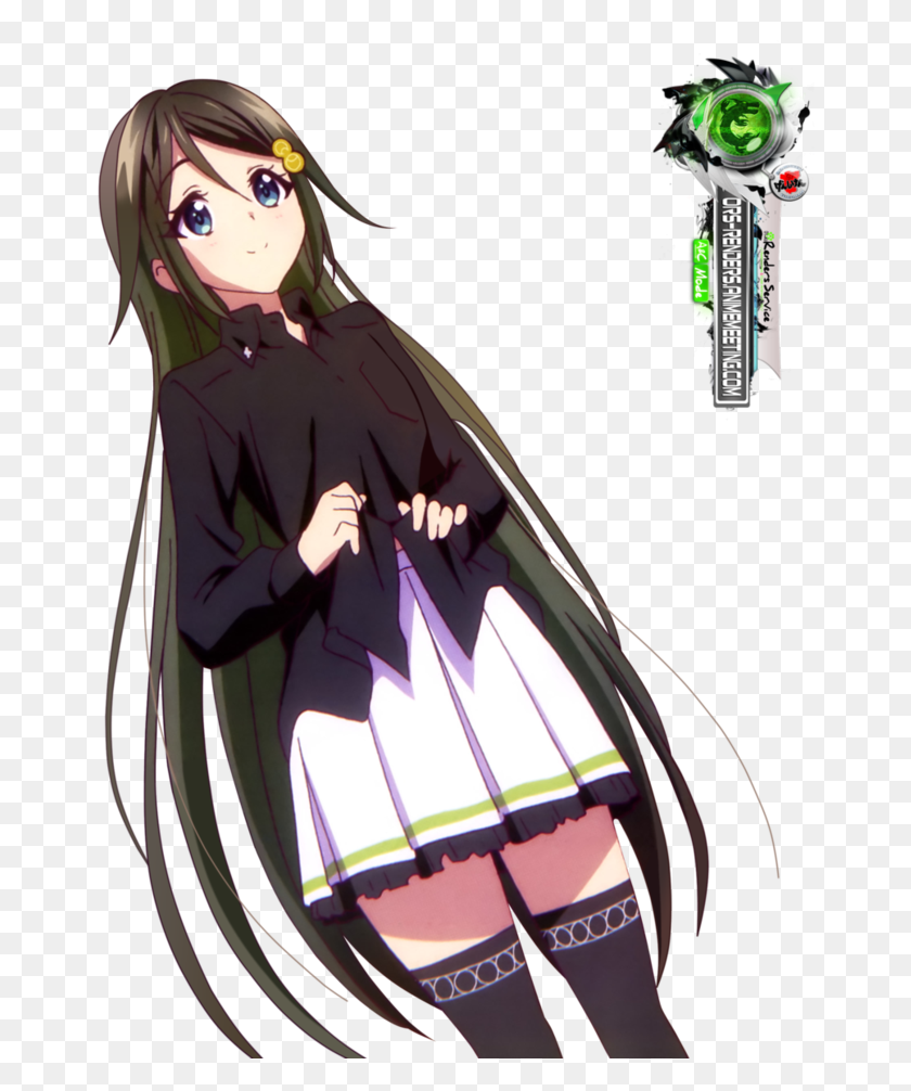 662x946 Anime Art Girl Anime Girls Phantom Black Hair Kawaii Musaigen No Phantom World Reina Anime, Comics, Book, Manga HD PNG Download