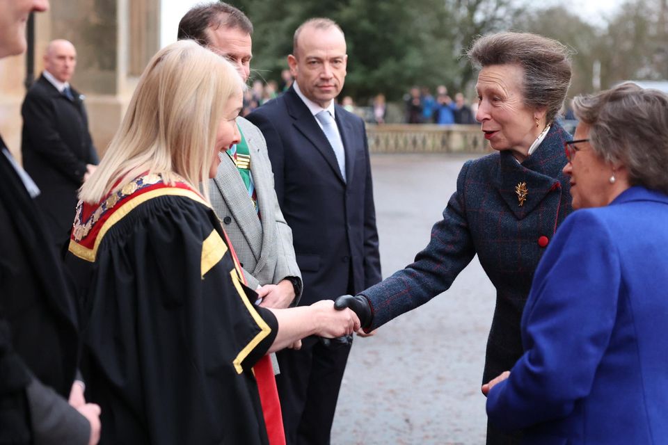 Mayor of Ards and North Down Borough Council, Councillor Karen Douglas with The Princess Royal (Credit: Kelvin Boyes/Press Eye)