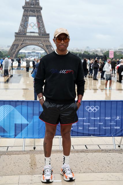 Pharrell Williams arrives at the Trocadero (Christophe Petit Tesson/PA)