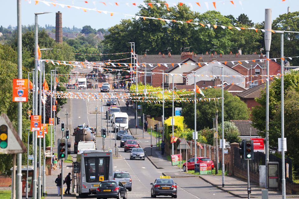 Punting in the colours of Armagh line the  Garvaghy road, Portadown, wishing the Armagh football team good luck in Sunday’s All Ireland final against Galway.  Picture by Peter Morrison