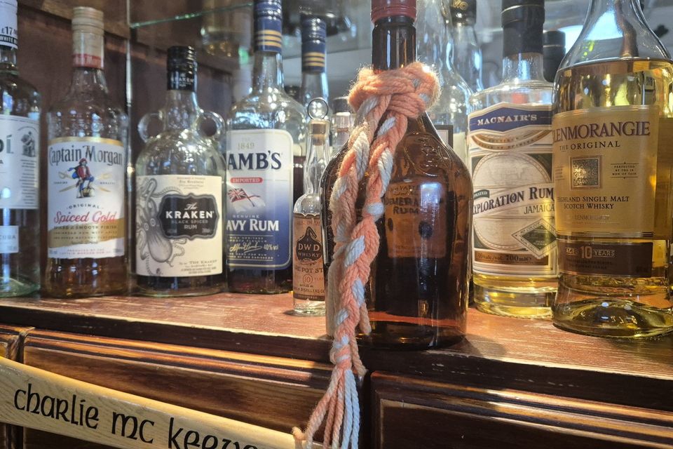 The famous whiskey bottle in McKeever's bar, Portadown. Image credit: Eugene Creaney 