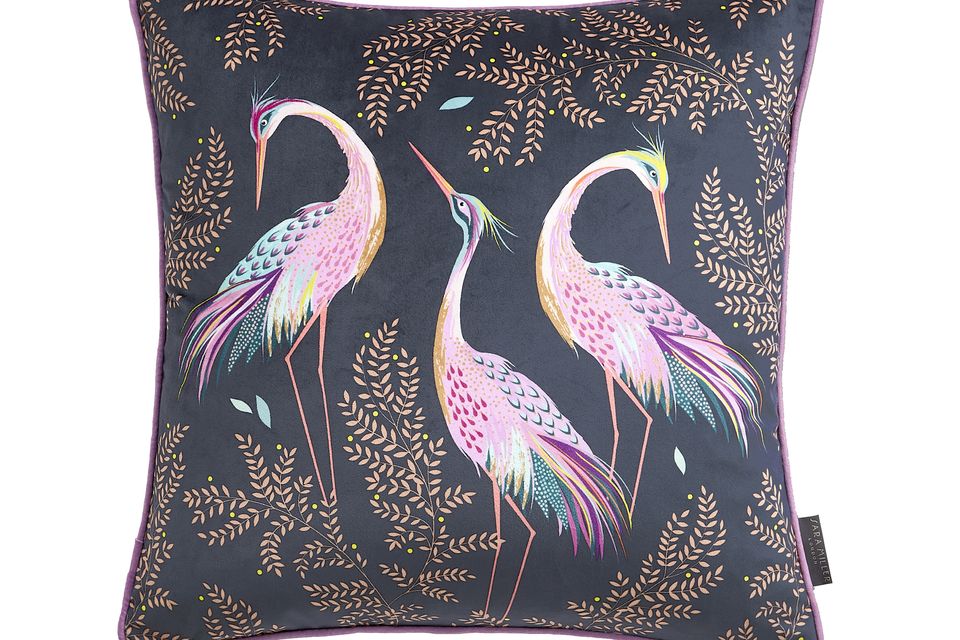 Sara Miller dancing cranes velvet cushion, €70, very.ie