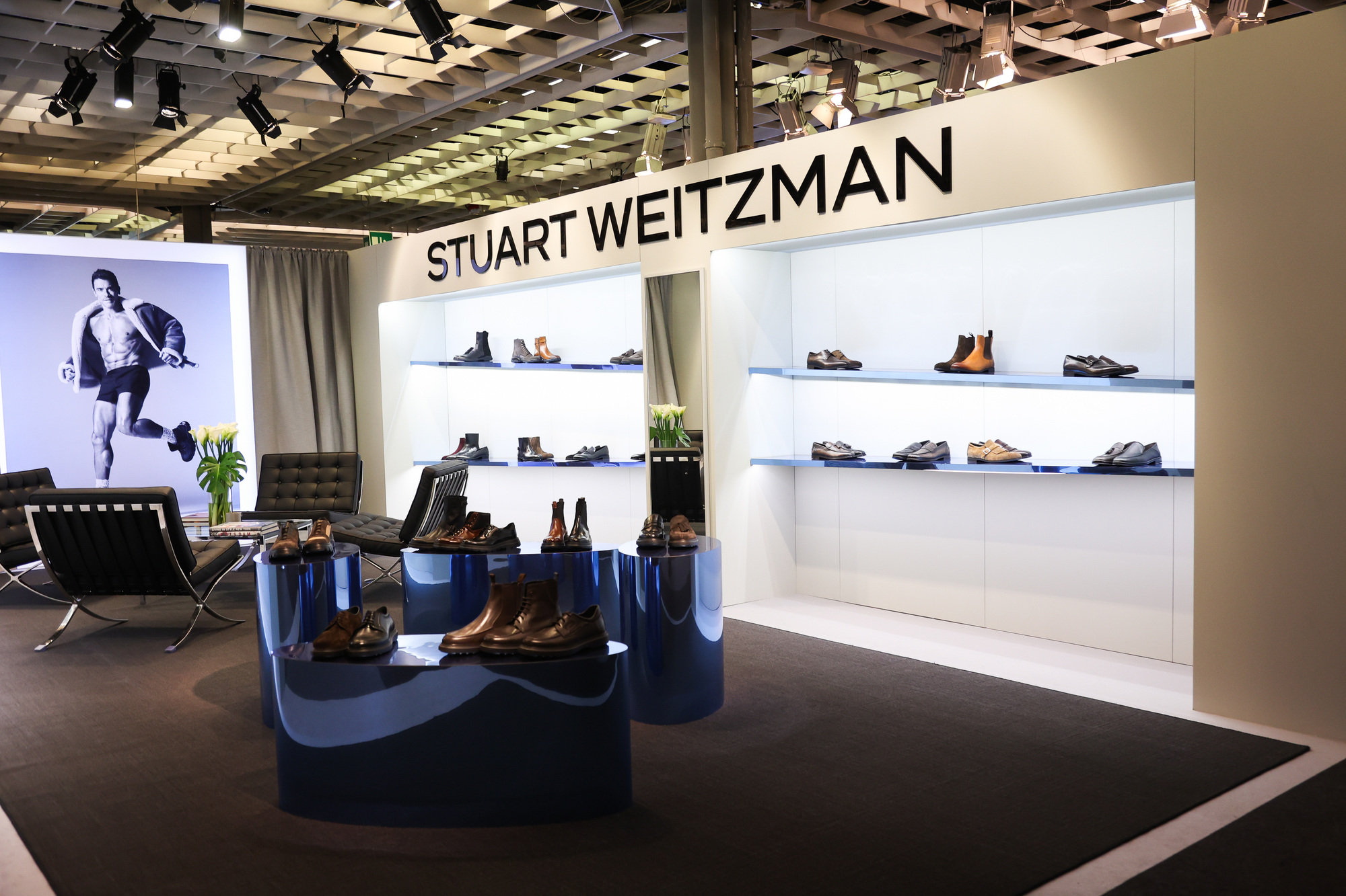 The Stuart Weitzman booth at Pitti Uomo Fall 2025