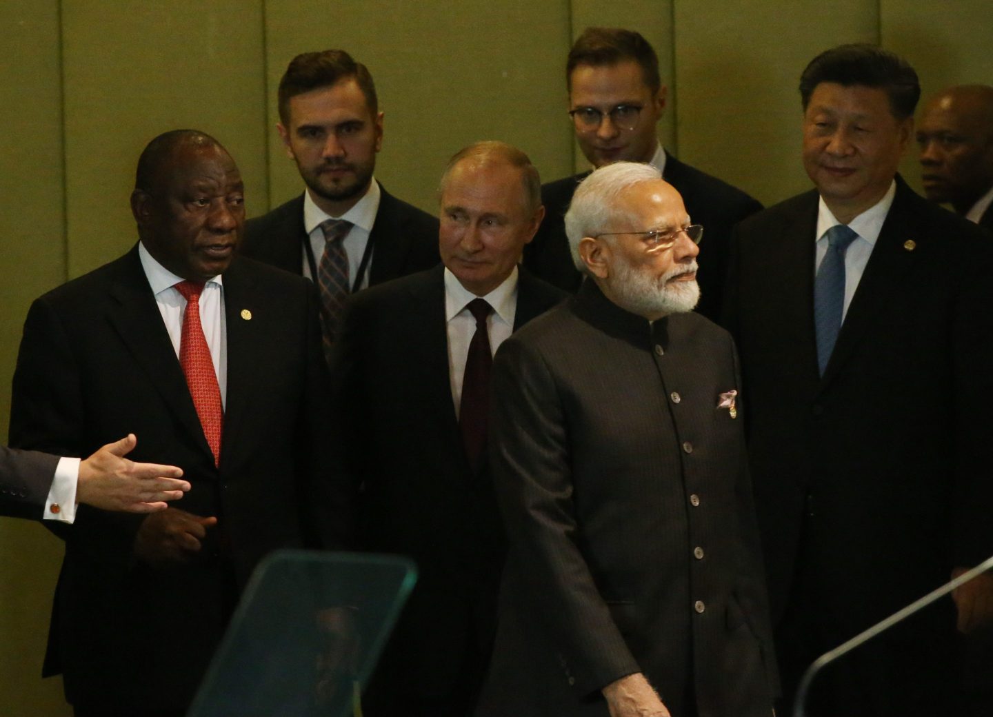 Russian President Vladimir Putin and Chinese President Xi Jinping attend the BRICS Summit in Brasilia