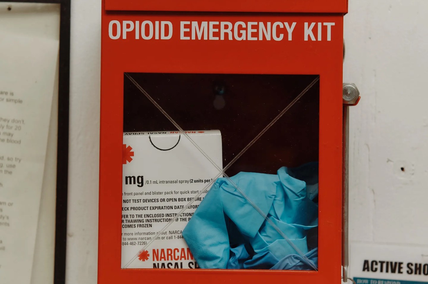 An opioid emergency kit on Genfoot&#8217;s factory floor in Littleton, New Hampshire on July 20, 2023.