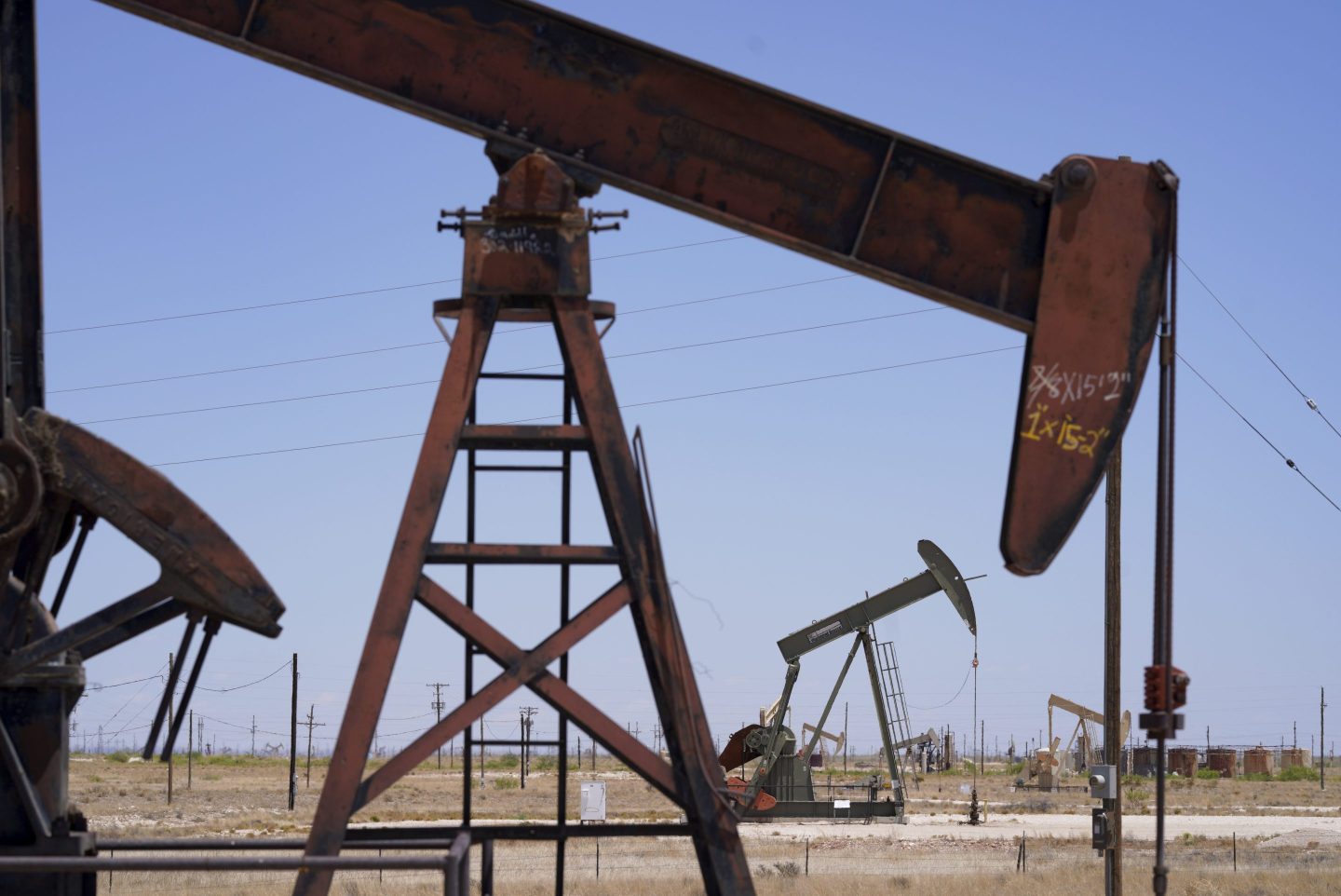 Pumpjacks outside Artesia, New Mexico