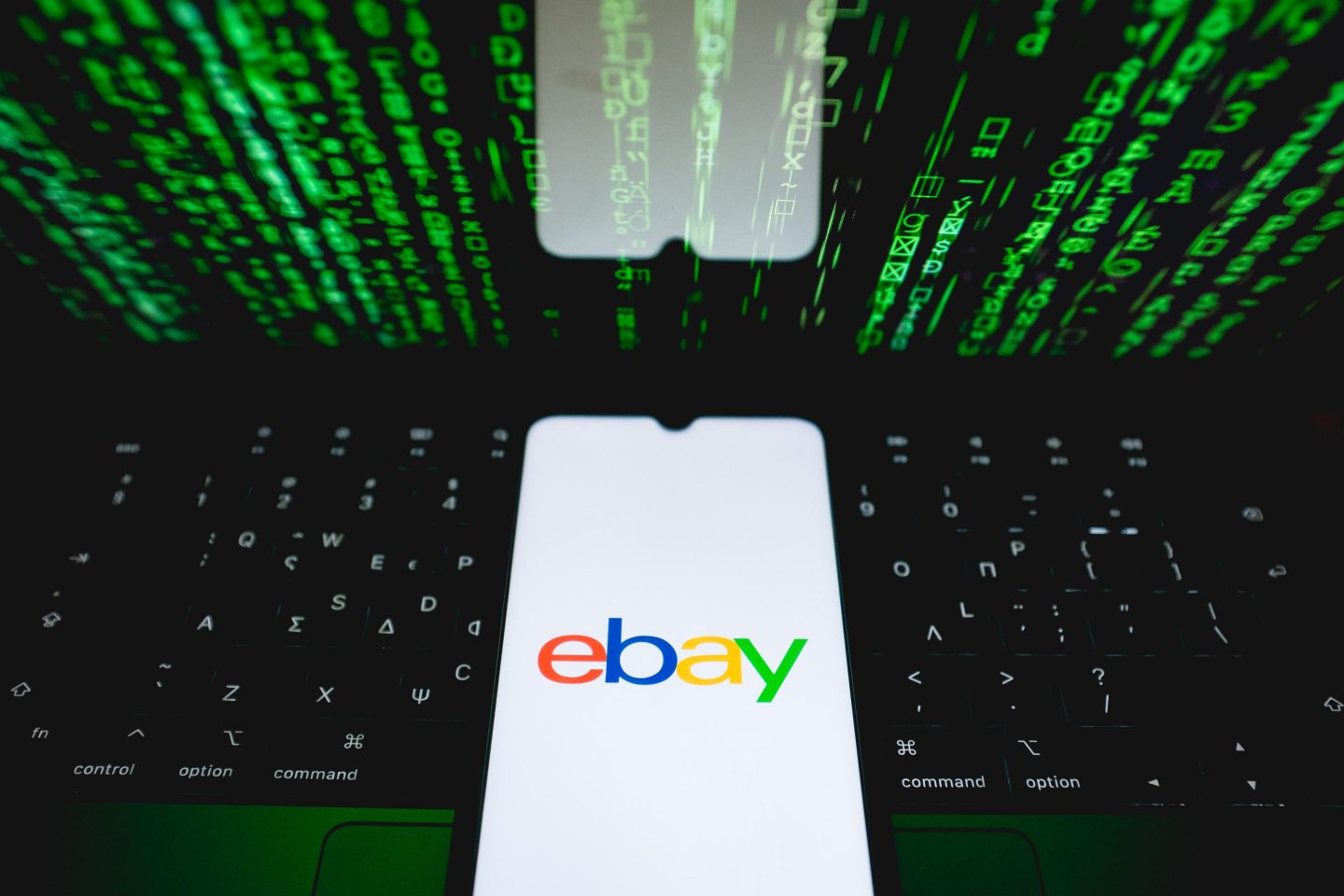 eBay logo on a phone