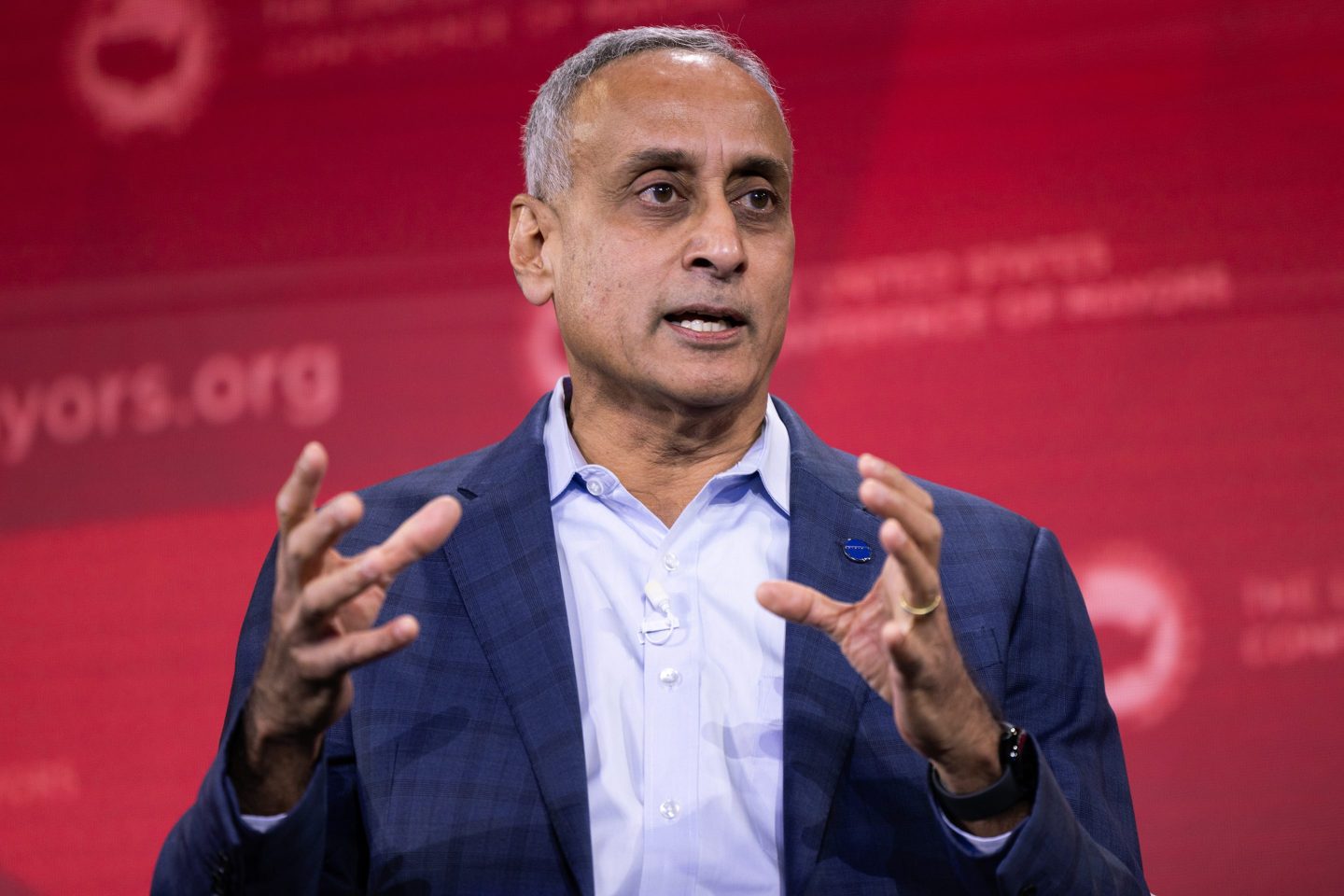 Google SVP Prabhakar Raghavan during a meeting in Washington, D.C. on Jan. 17, 2024. (Photo: Julia Nikhinson/Bloomberg/Getty Images)