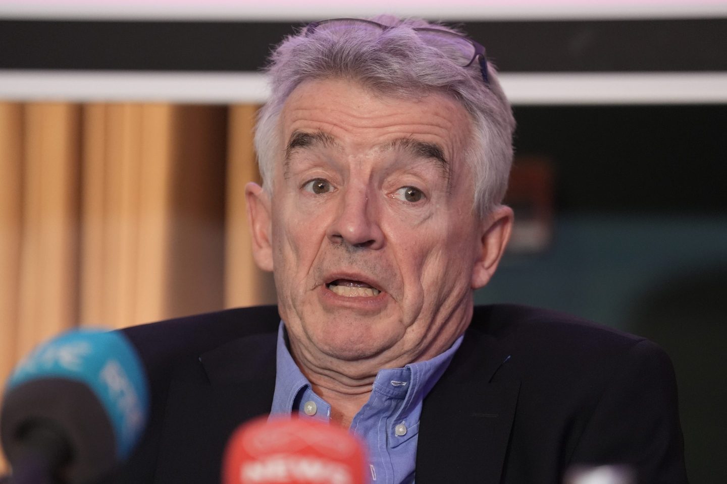 Ryanair chief executive Michael O'Leary speaks to journalists during a press conference at The Alex Hotel in Dublin. Picture date: Thursday October 3, 2024.