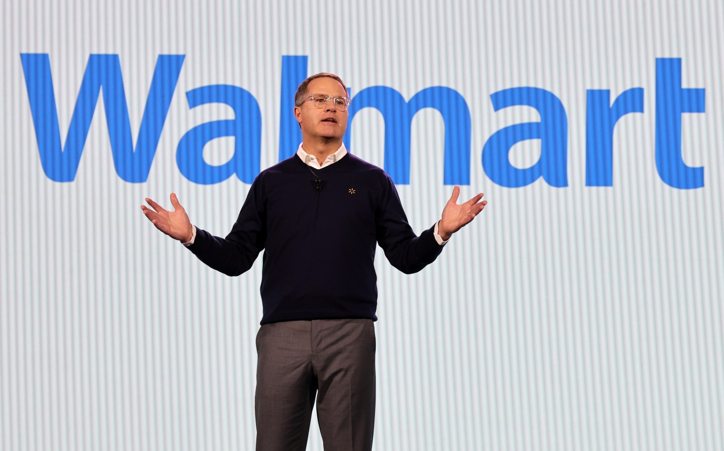 LAS VEGAS, NEVADA &#8211; JANUARY 09: Walmart Inc. President and CEO Doug McMillon delivers a keynote address during CES 2024 at The Venetian Resort Las Vegas on January 9, 2024 in Las Vegas, Nevada. CES, the world&#8217;s largest annual consumer technology trade show, runs through January 12 and features about 4,000 exhibitors showing off their latest products and services to more than 130,000 attendees. (Photo by Ethan Miller/Getty Images)