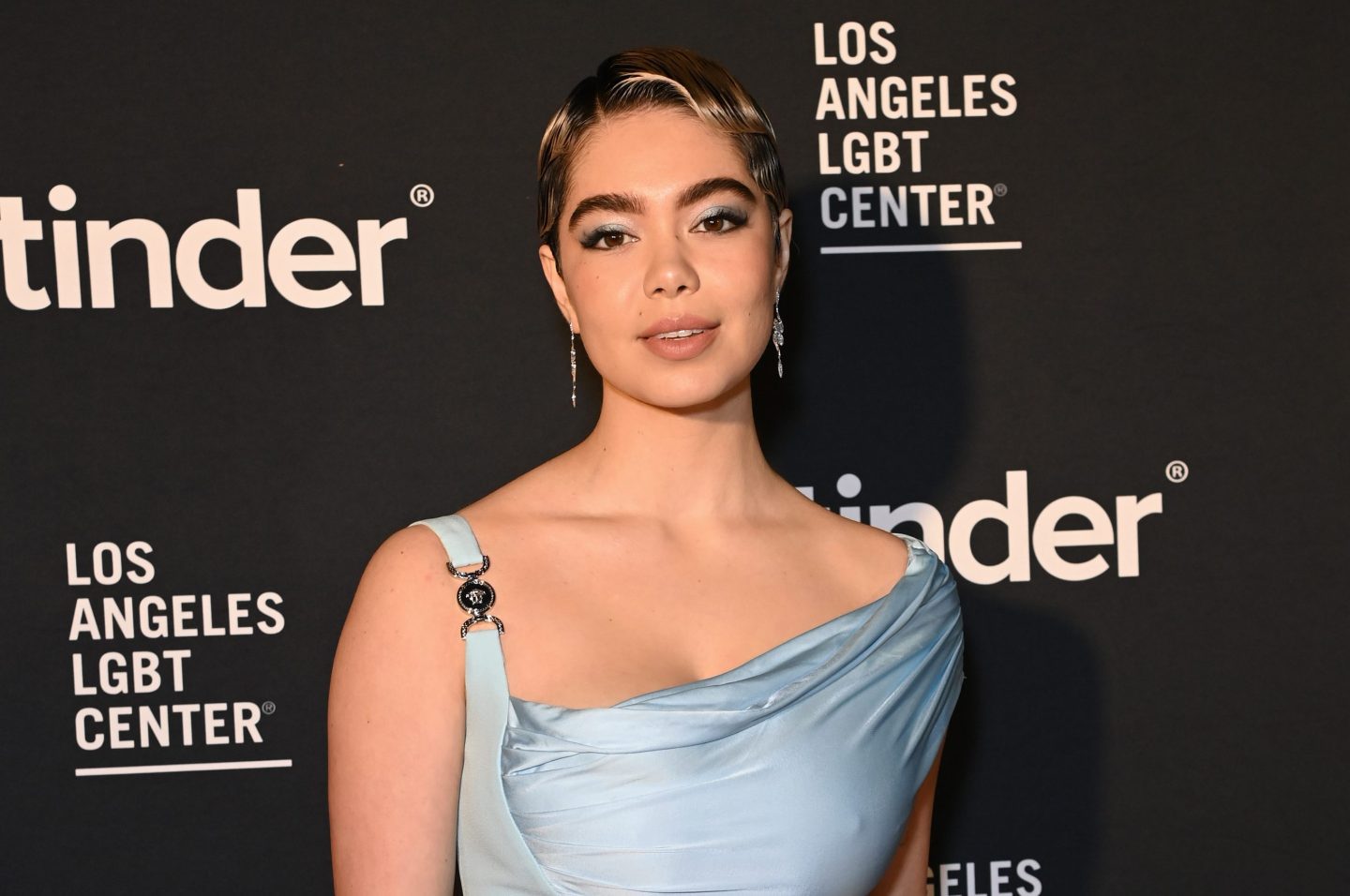 LOS ANGELES, CALIFORNIA &#8211; MARCH 08: Auliʻi Cravalho attends Donatella Versace And Dwyane Wade Host Celebration Of The Los Angeles LGBT Center at Los Angeles LGBT Center on March 08, 2024 in Los Angeles, California. (Photo by Jon Kopaloff/Getty Images for Versace / Los Angeles LGBT Center )