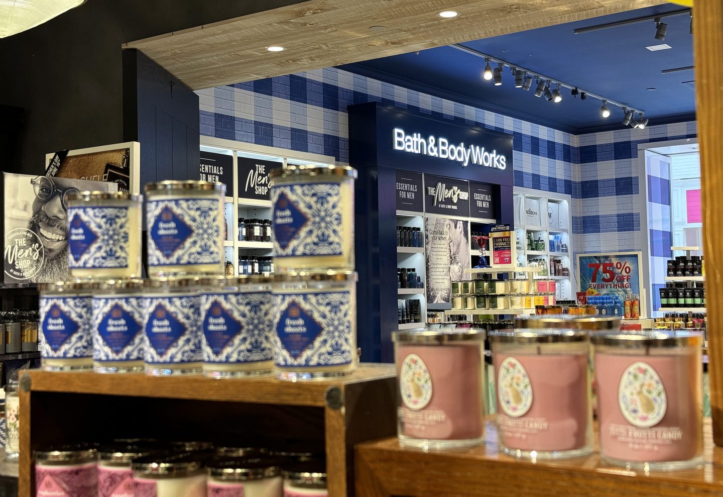 Products displayed at a Bath &amp; Body Works store