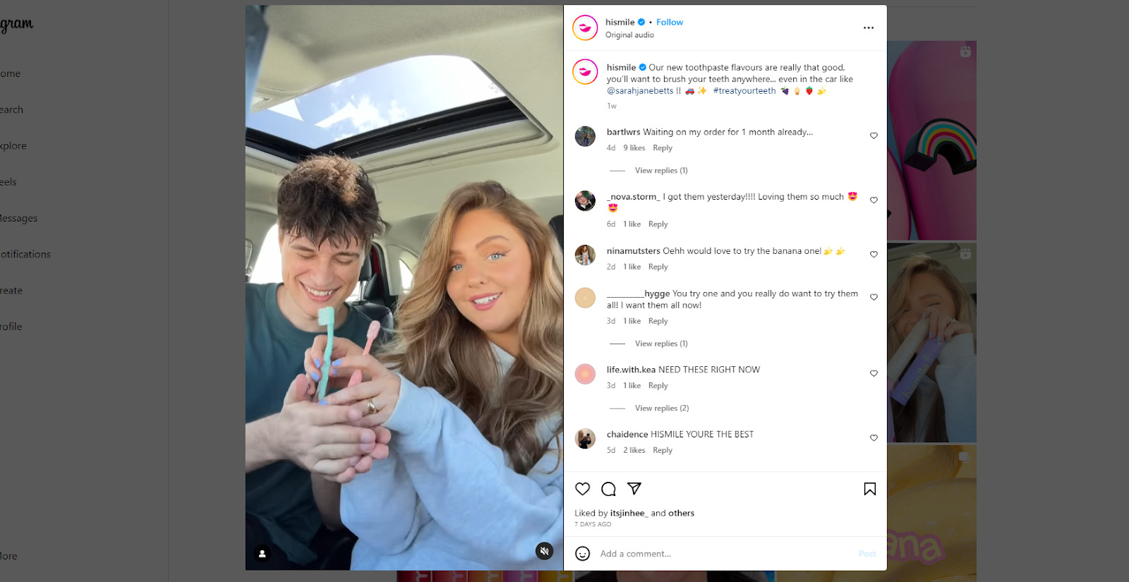 hismile instagram user generated content