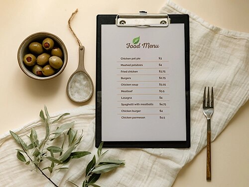 Mockups de menus