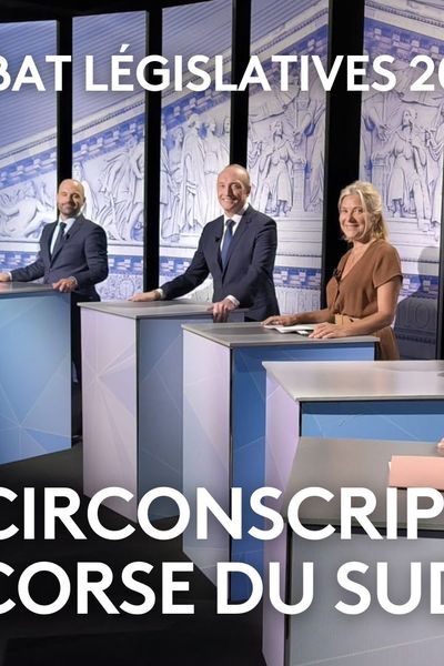 Débat entre 7 des 8 candidats en lice dans la 1re circonscription de Corse du Sud : Marc-Antoine Leroy (Nouveau Front populaire PCF), Lisandru Luciani (Mossa Palatina), Ariane Quarena Natali (Rassemblement National), Laurent Marcangeli (Horizons), Romain Colonna (Femu a Corsica), Jean-François Luciani (Partitu di a Nazione Corsa) et Emmanuelle Dominici (Core in Fronte).