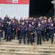 Les pompiers du service départemental et métropolitain se sont retrouvés ce mardi 1ᵉʳ octobre devant la métropole de Lyon.