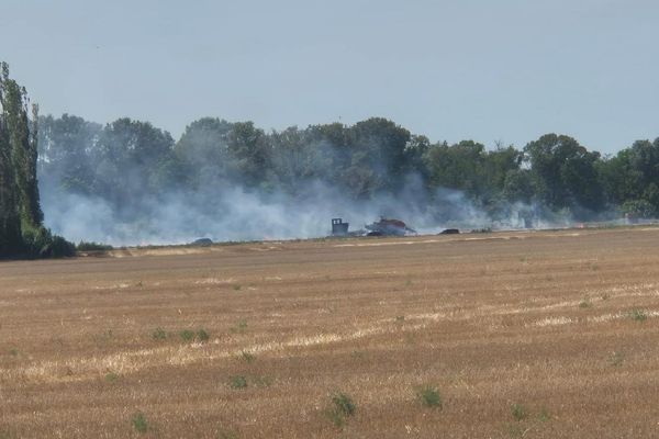 Un incendie est en cours à Arles dans un champs, les flammes ont parcouru près de deux hectares de végétation.