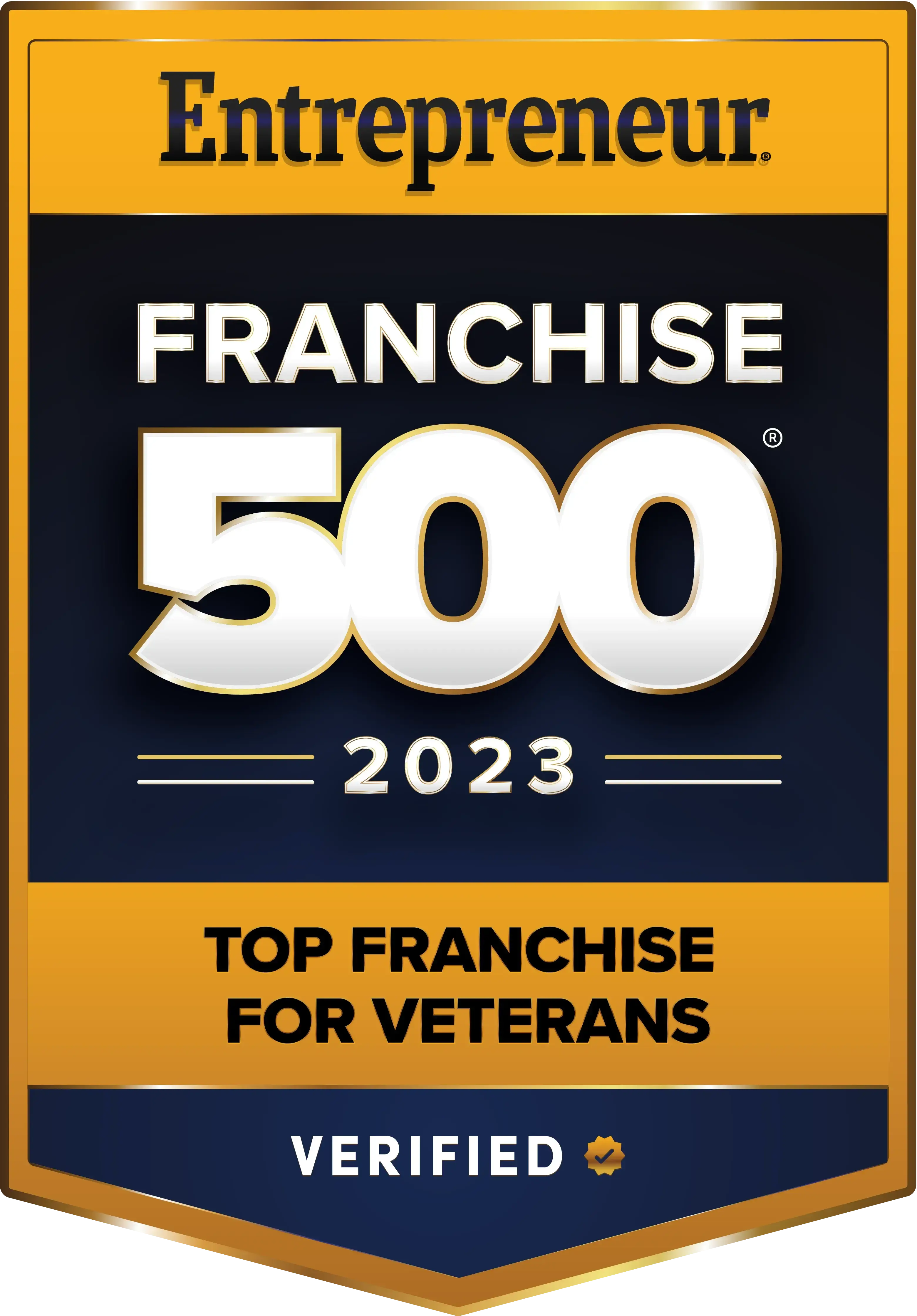 Entrepreneur Franchise 500 Top Franchise for Veterans - 2023