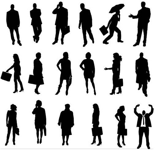 Silhouettes Business People 2 vector free download