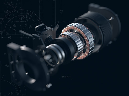 Exploded view of a Freefly Robotics brushless motor