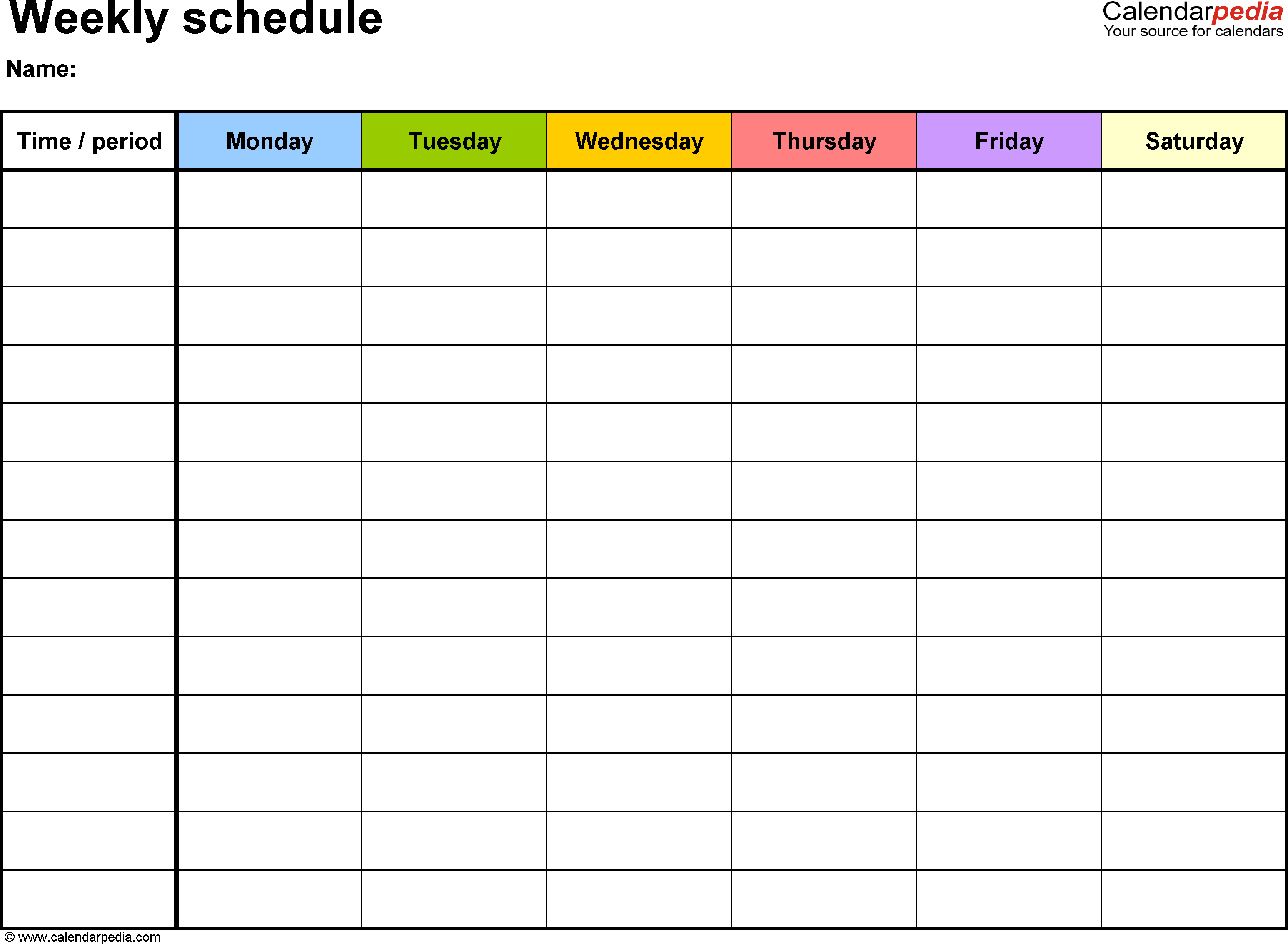 Free Weekly Schedule Templates For Word - 18 Templates - Free Printable Weekly Appointment Sheets