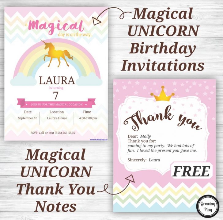 Free Printable Unicorn Birthday Invitations