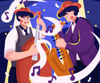 Jazz Music Concept With Two Male Playing Music Instrumental