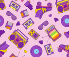 Retro 90s Seamless Pattern Background