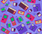 Retro 90s Objects Seamless Background