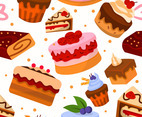 Yummy And Sweet Dessert Seamless Background