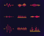 Colorful Neon Color Sound Wave Icon Collection