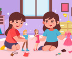 Girls Play with Dolls