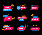 Set of Live Streaming Badge Sticker for General Media Purpose