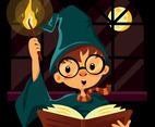 Sorcerer Boy Learning Spells