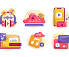 Music Streaming Icons Set