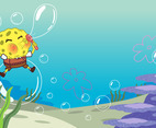 Sponge Sea BlowingThe Bubbles