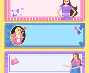 Woman Dolls Banner Set