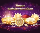 Happy Raksha Bandhan with Golden Rakhi Concept