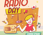 Retro Style of Radio Day with Female Announcer