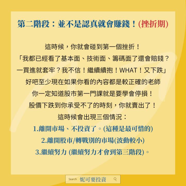 投資路上，必須經歷的六大階段！－妮可要投資