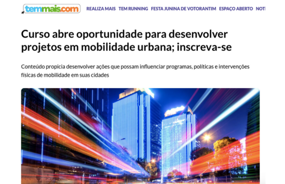 Curso abre oportunidade para desenvolver projetos em mobilidade urbana; inscreva-se