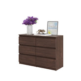 GABRIEL - Chest of 6 Drawers - Bedroom Dresser Storage Cabinet Sideboard - Wenge H71cm W100cm D33cm