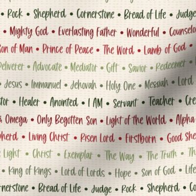 Names of Christ - Christmas Red and Green